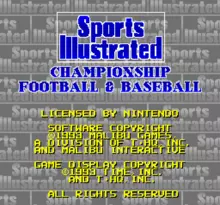 Image n° 1 - screenshots  : Sports Illustrated Championship Football & Baseball